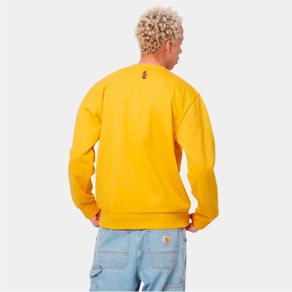 Carhartt WIP Geo Script Sweatshirt 'Popsicle' yellow size L - Picture 3 of 9